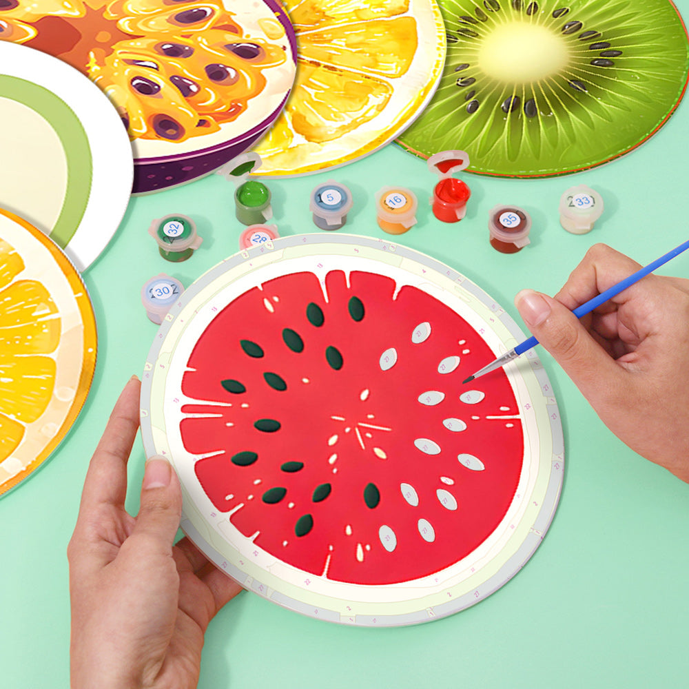 6Pcs Fresh Fruit Placemats Paint by Numbers