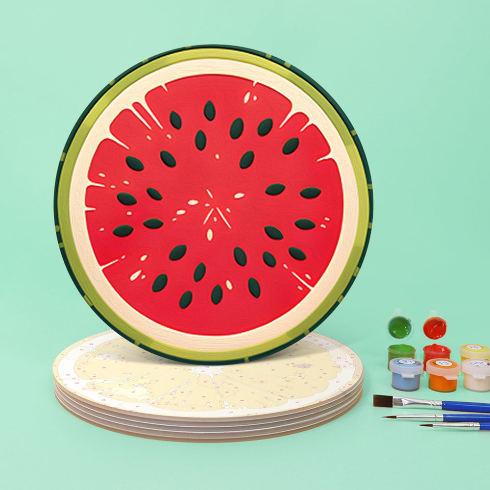 6Pcs Fresh Fruit Placemats Paint by Numbers