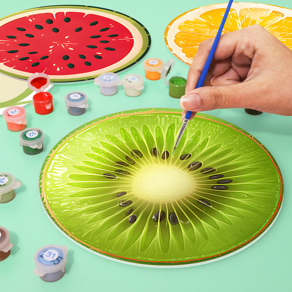 6Pcs Fresh Fruit Placemats Paint by Numbers
