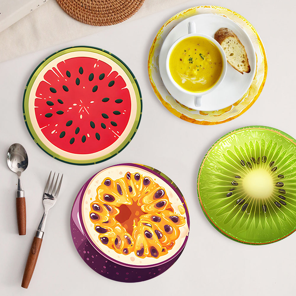 6Pcs Fresh Fruit Placemats Paint by Numbers