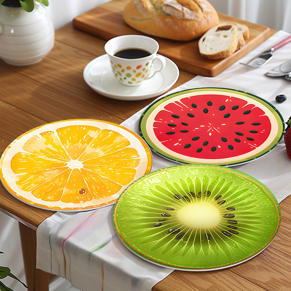 6Pcs Fresh Fruit Placemats Paint by Numbers
