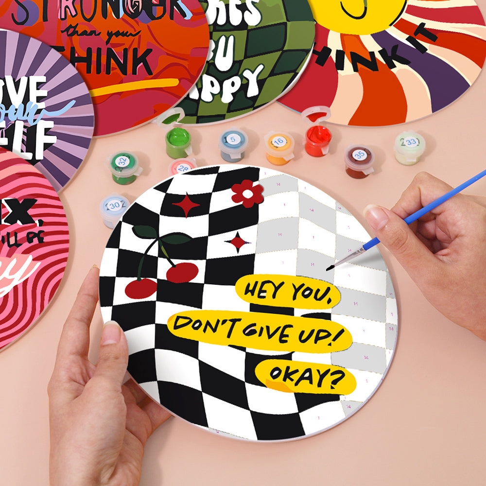 6Pcs Inspirational Words Placemats Paint by Numbers