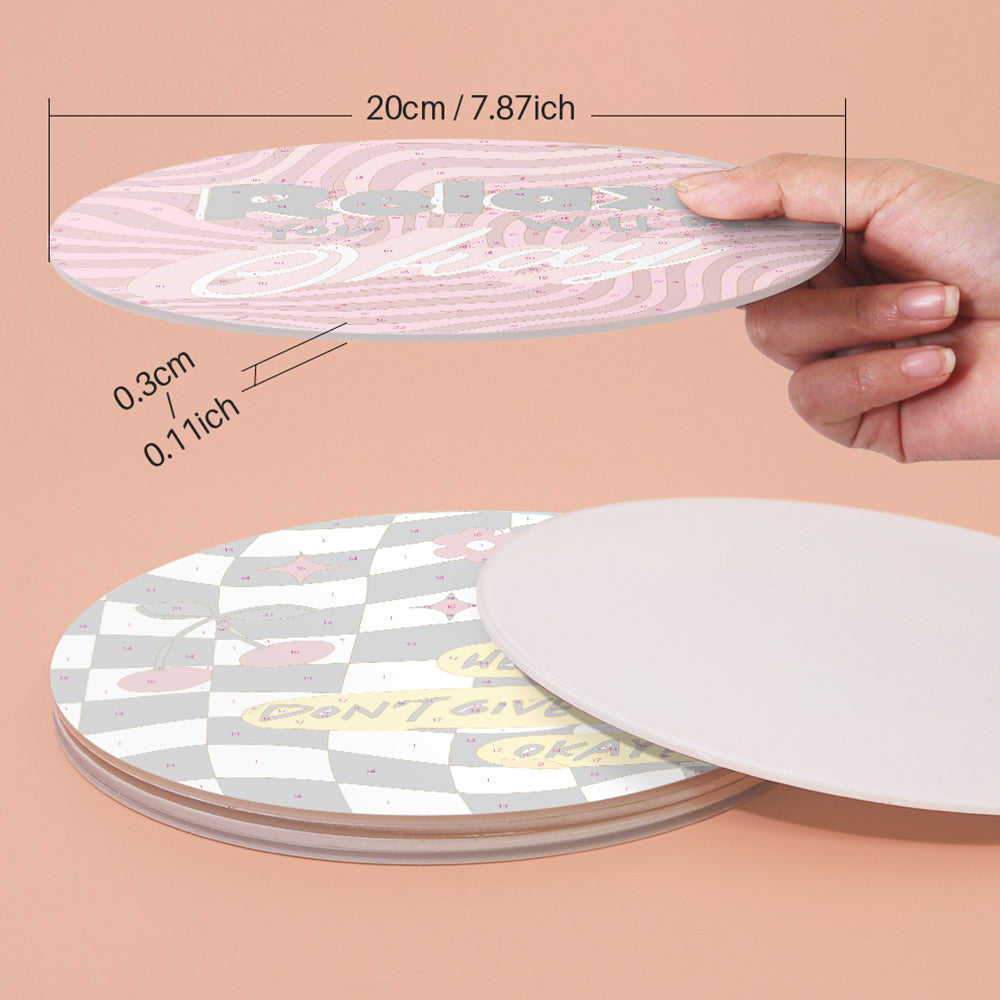6Pcs Inspirational Words Placemats Paint by Numbers
