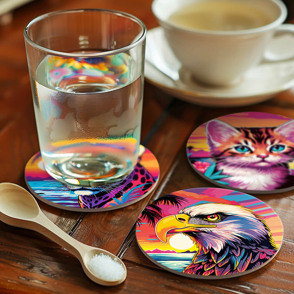 6Pcs Seaside Sunset Animal Coasters Paint by Numbers