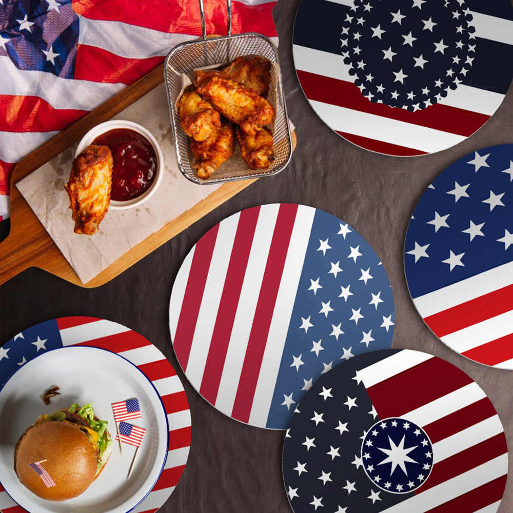 6Pcs Stars and Stripes Flag Placemats Paint by Numbers
