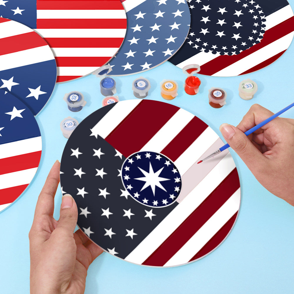 6Pcs Stars and Stripes Flag Placemats Paint by Numbers