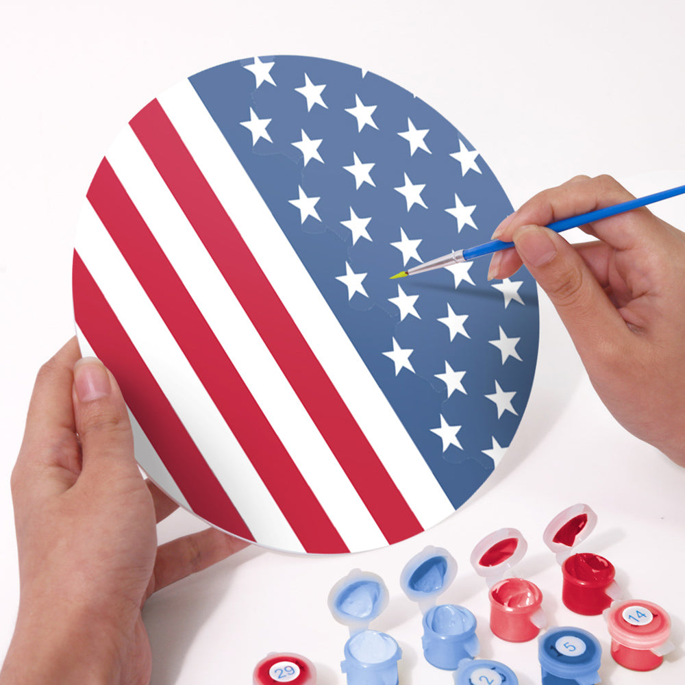 6Pcs Stars and Stripes Flag Placemats Paint by Numbers