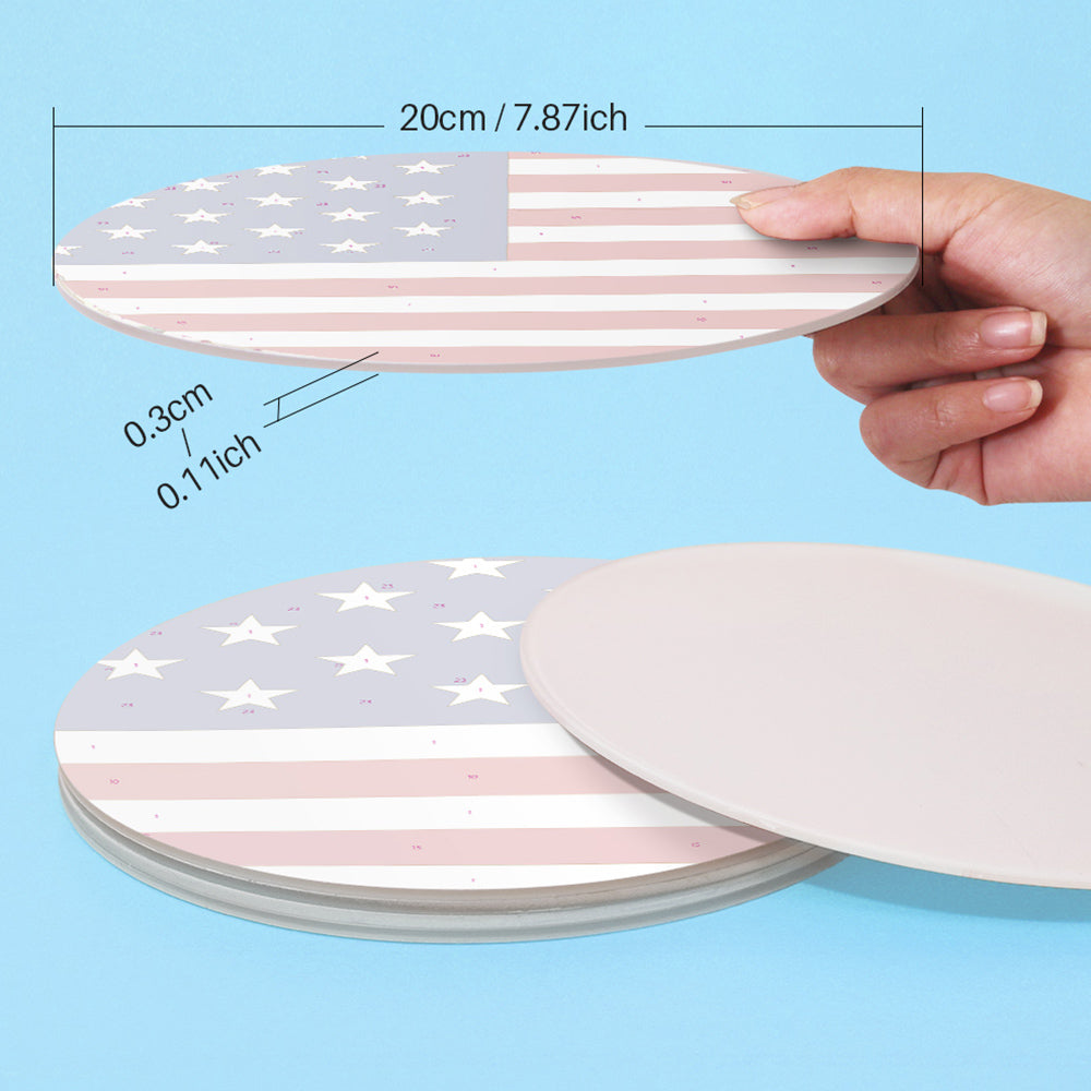 6Pcs Stars and Stripes Flag Placemats Paint by Numbers
