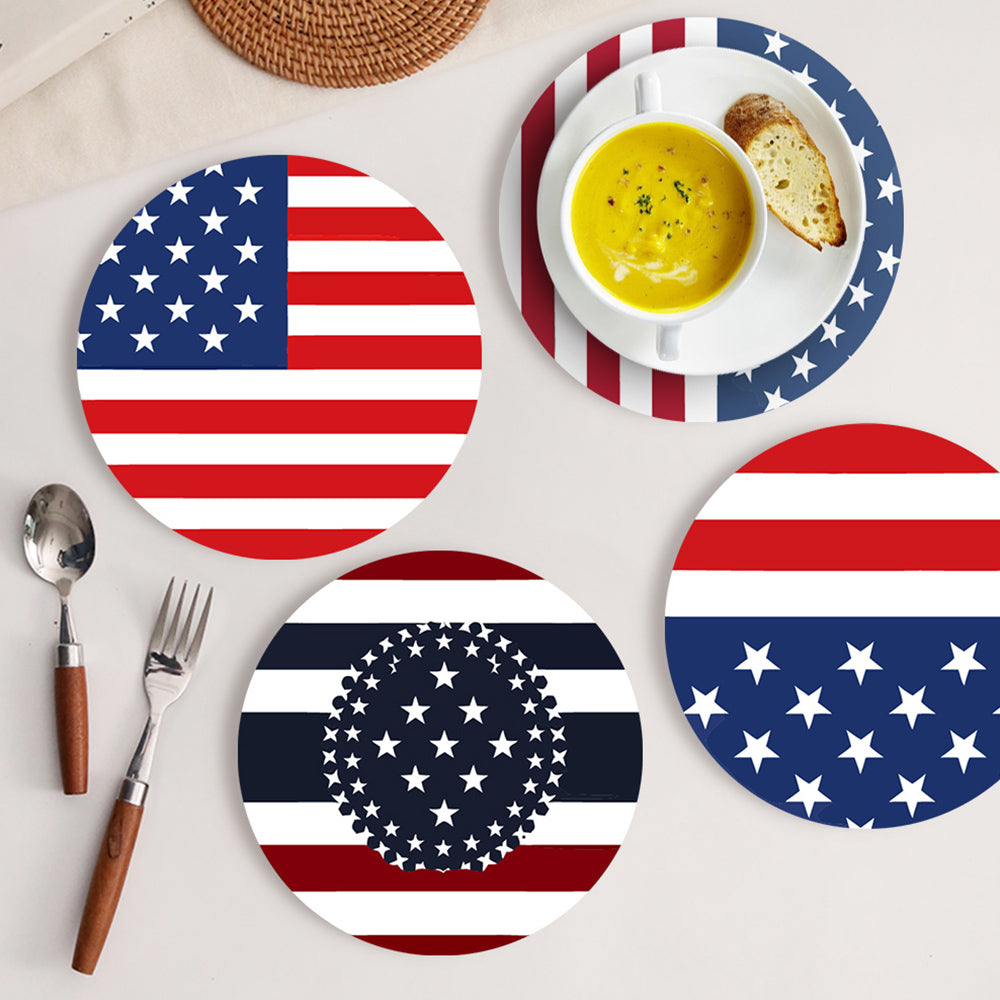 6Pcs Stars and Stripes Flag Placemats Paint by Numbers