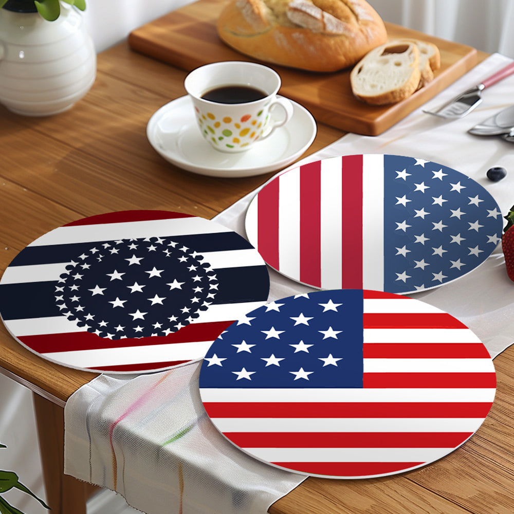 6Pcs Stars and Stripes Flag Placemats Paint by Numbers
