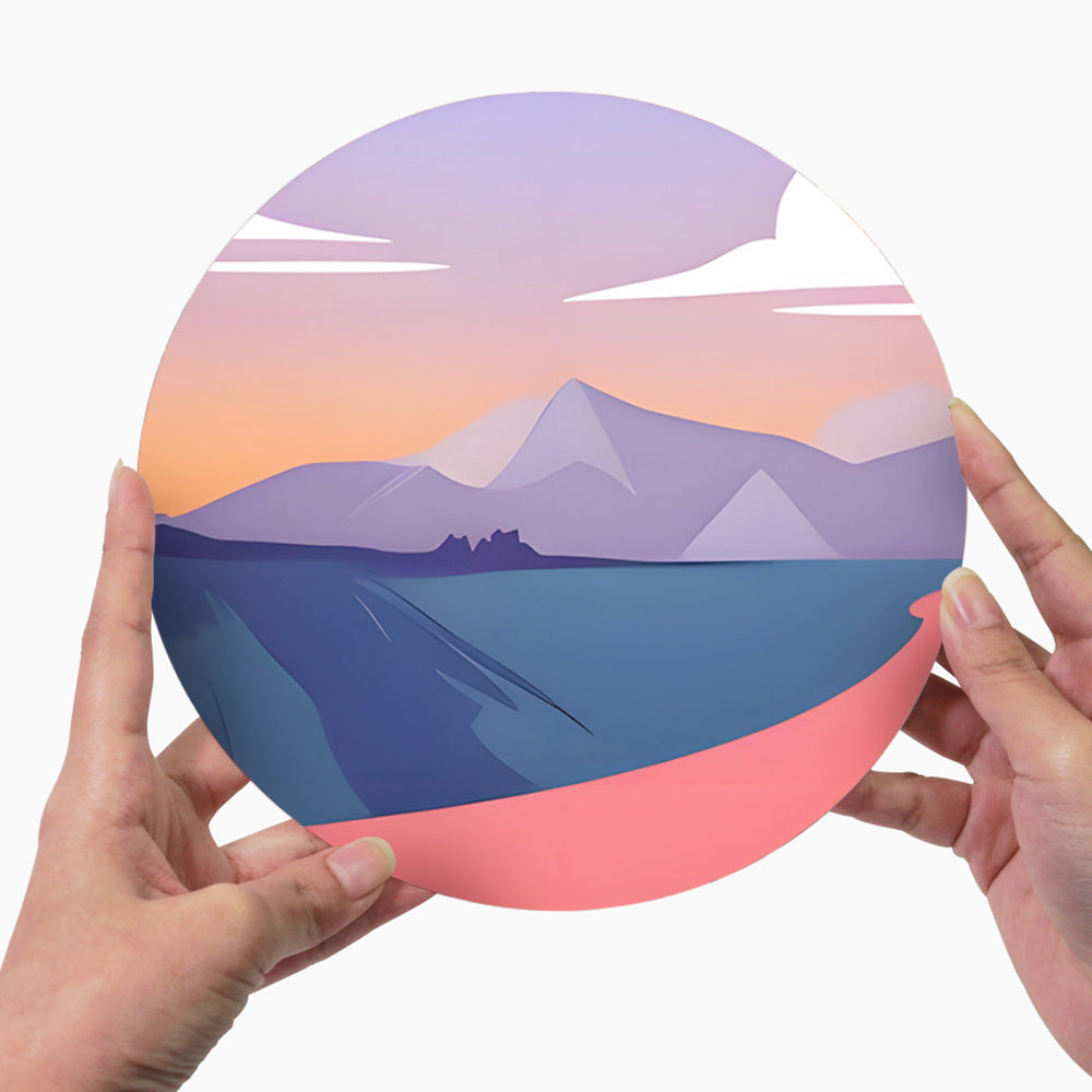 6Pcs Sunset Mountains Placemats Paint by Numbers