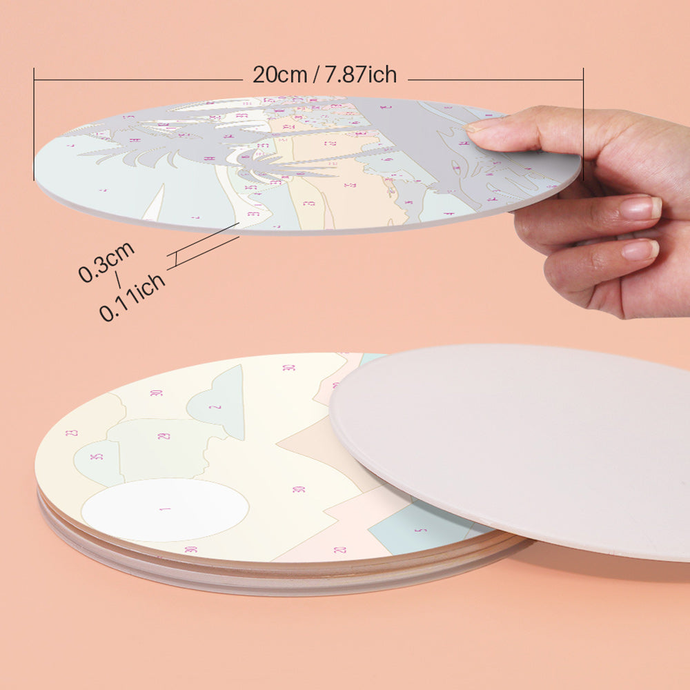 6Pcs Sunset Mountains Placemats Paint by Numbers
