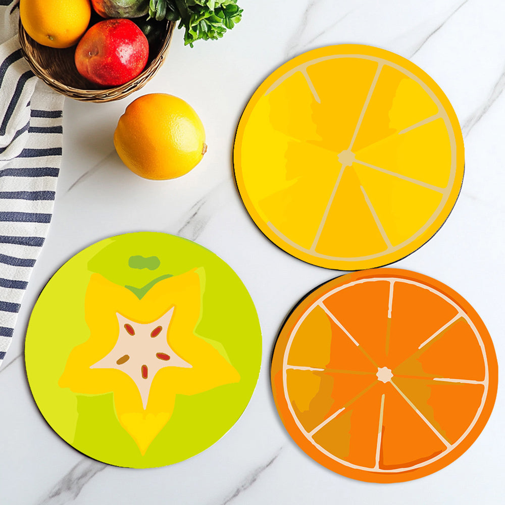 6Pcs Various Fruits Placemats Paint by Numbers