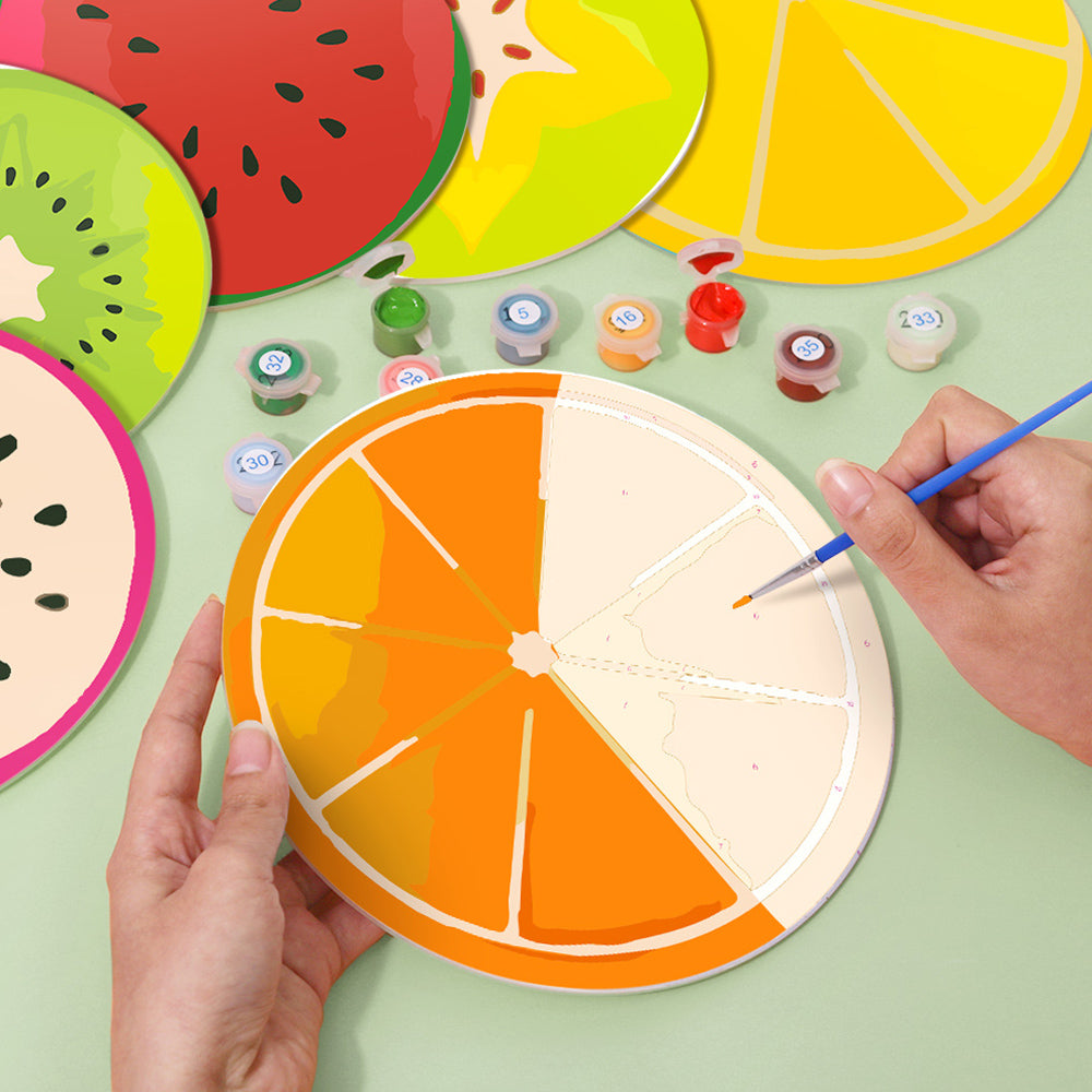 6Pcs Various Fruits Placemats Paint by Numbers
