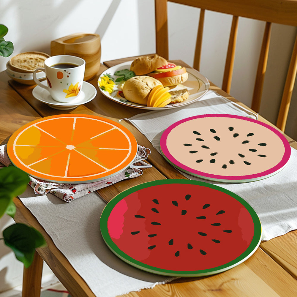 6Pcs Various Fruits Placemats Paint by Numbers
