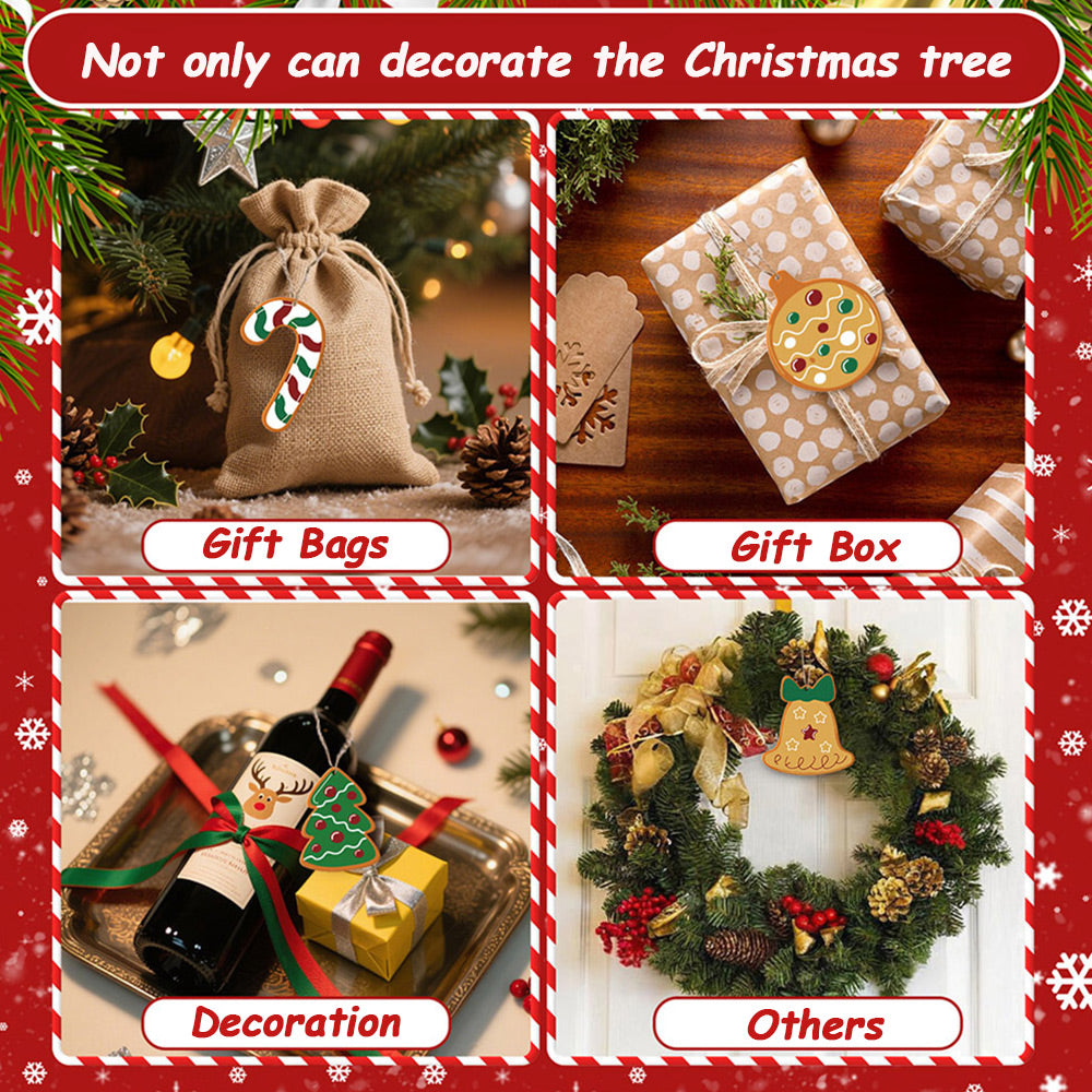 8Pcs Christmas Ornament Paint by Numbers | Bells and Gloves Set