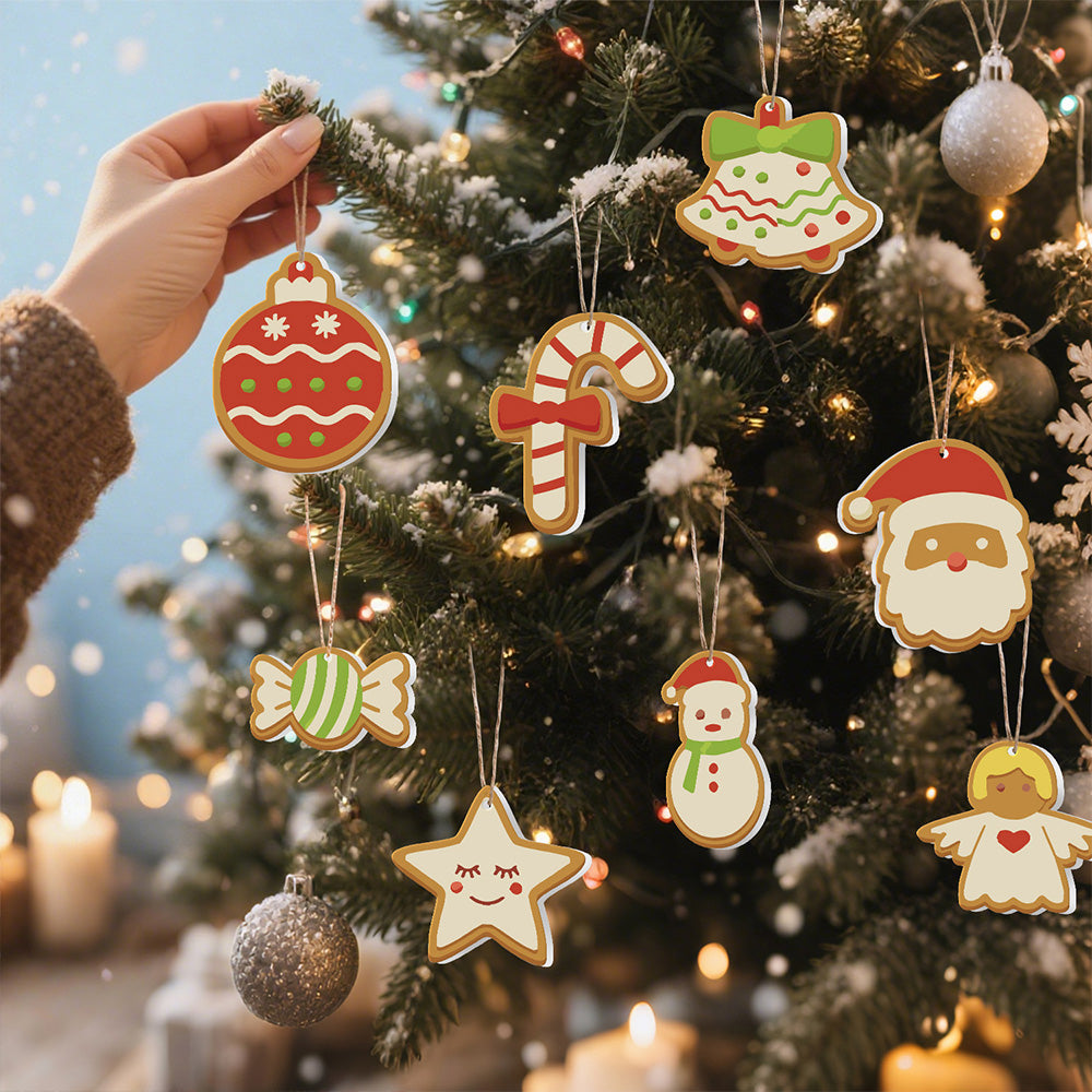 8Pcs Christmas Ornament Paint by Numbers | Candy and Snowman Set