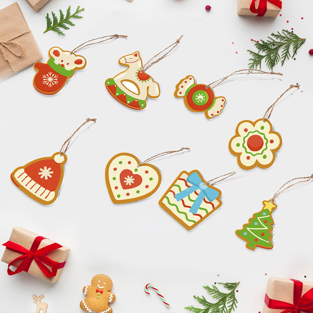 8Pcs Christmas Ornament Paint by Numbers | Candy and Trojan Horse Set