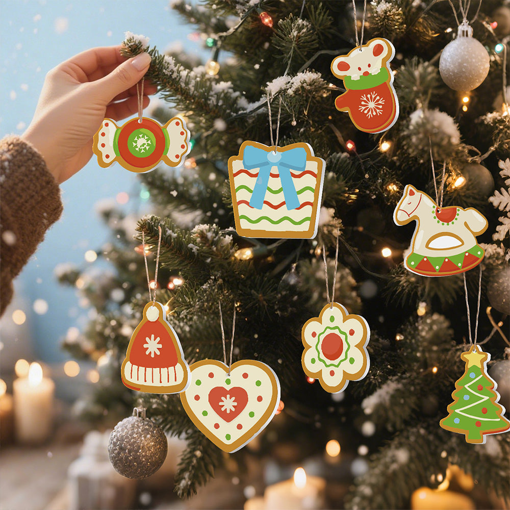 8Pcs Christmas Ornament Paint by Numbers | Candy and Trojan Horse Set