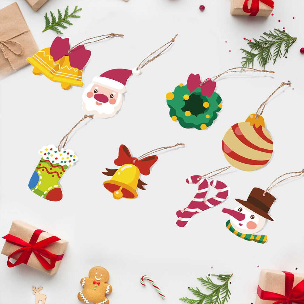 8Pcs Christmas Ornament Paint by Numbers | Christmas Bells Set