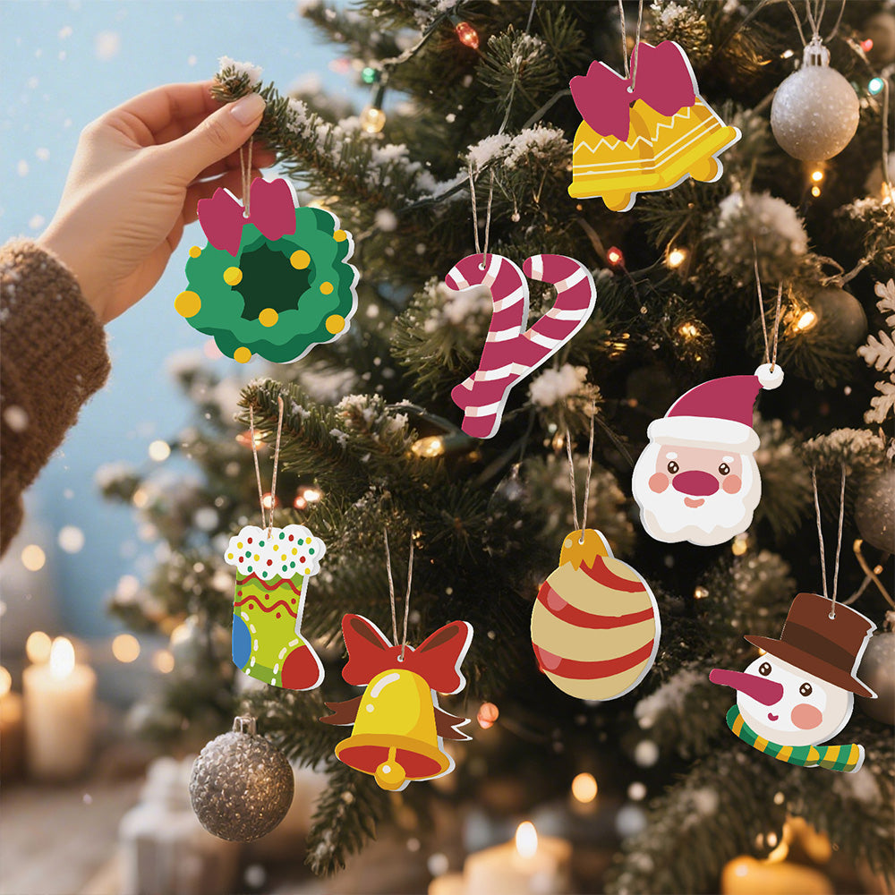 8Pcs Christmas Ornament Paint by Numbers | Christmas Bells Set