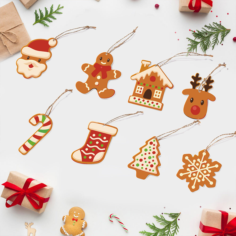 8Pcs Christmas Ornament Paint by Numbers | Christmas Cookie Set
