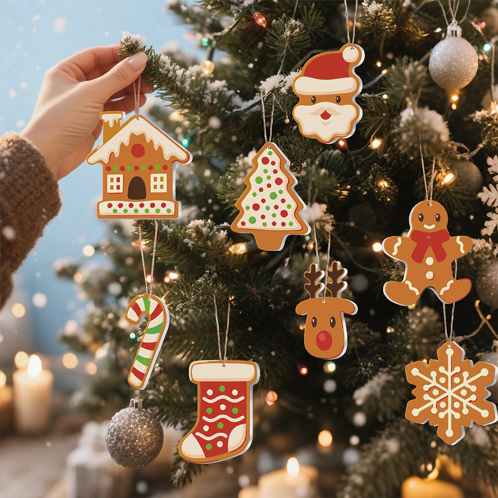8Pcs Christmas Ornament Paint by Numbers | Christmas Cookie Set