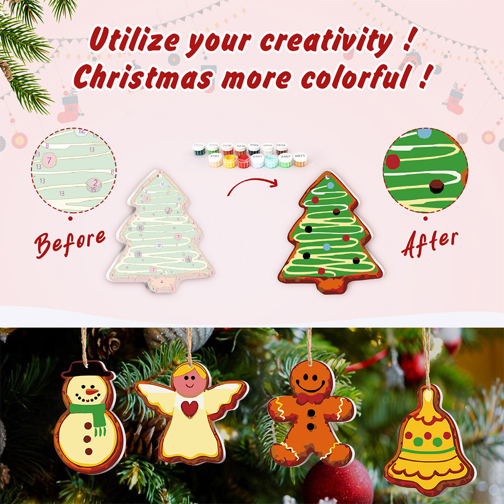 8Pcs Christmas Ornament Paint by Numbers | Christmas Eve Set