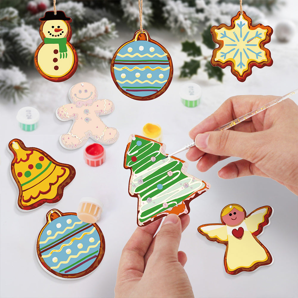8Pcs Christmas Ornament Paint by Numbers | Christmas Eve Set