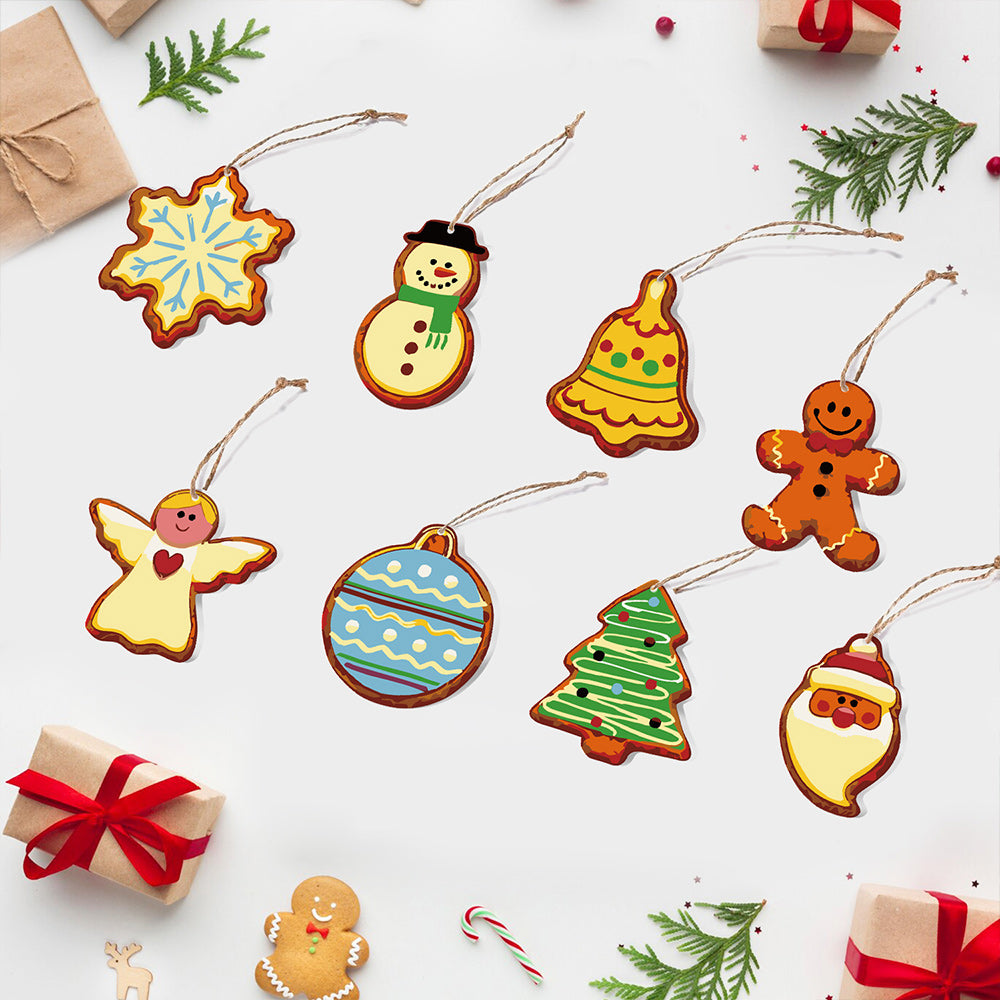 8Pcs Christmas Ornament Paint by Numbers | Christmas Eve Set