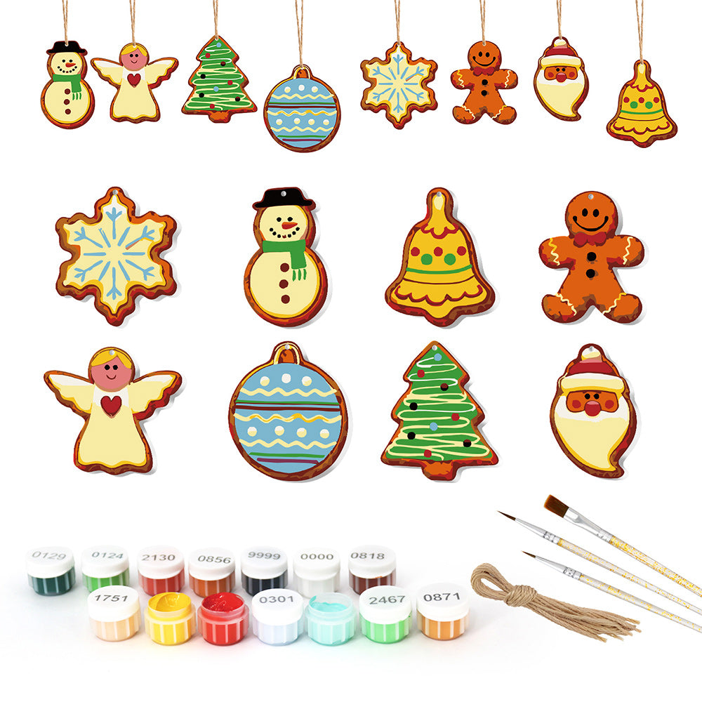 8Pcs Christmas Ornament Paint by Numbers | Christmas Eve Set