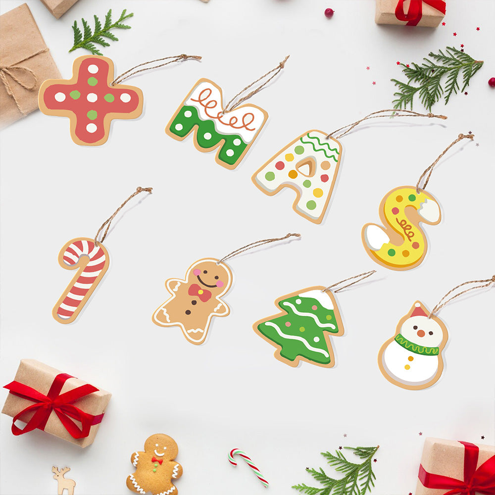 8Pcs Christmas Ornament Paint by Numbers | Christmas Letters Set