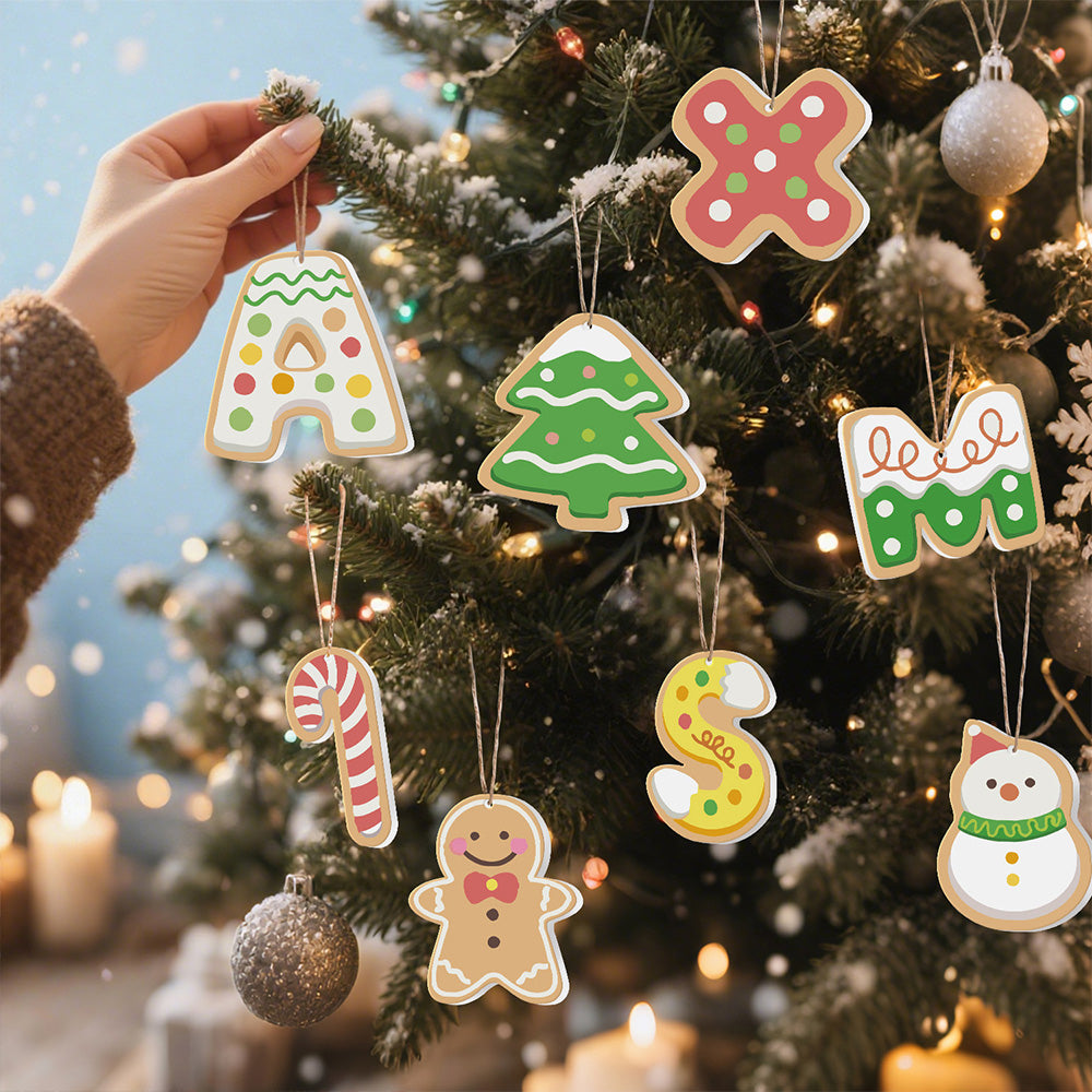 8Pcs Christmas Ornament Paint by Numbers | Christmas Letters Set