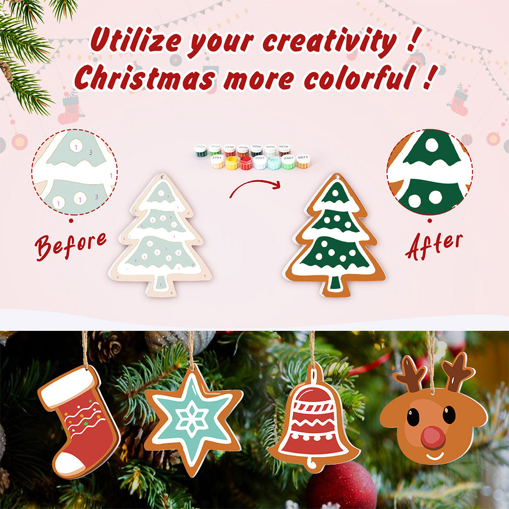 8Pcs Christmas Ornament Paint by Numbers | Christmas Magic Star Set