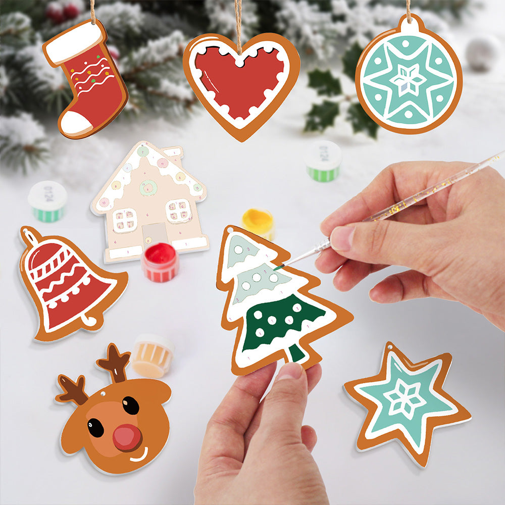 8Pcs Christmas Ornament Paint by Numbers | Christmas Magic Star Set