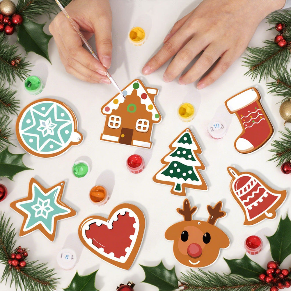 8Pcs Christmas Ornament Paint by Numbers | Christmas Magic Star Set