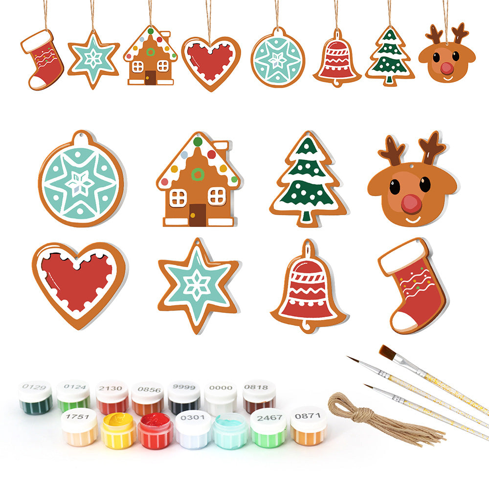 8Pcs Christmas Ornament Paint by Numbers | Christmas Magic Star Set