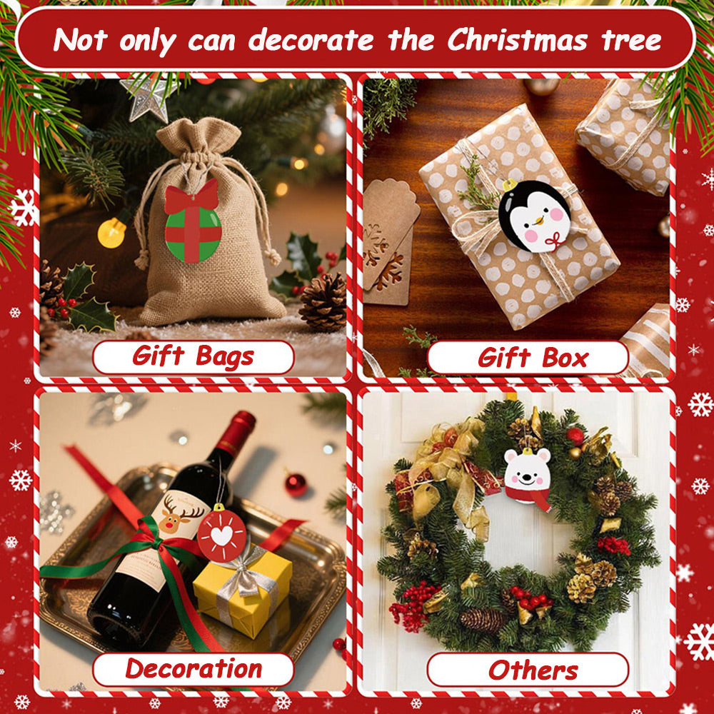 8Pcs Christmas Ornament Paint by Numbers | Gift and Animals Set