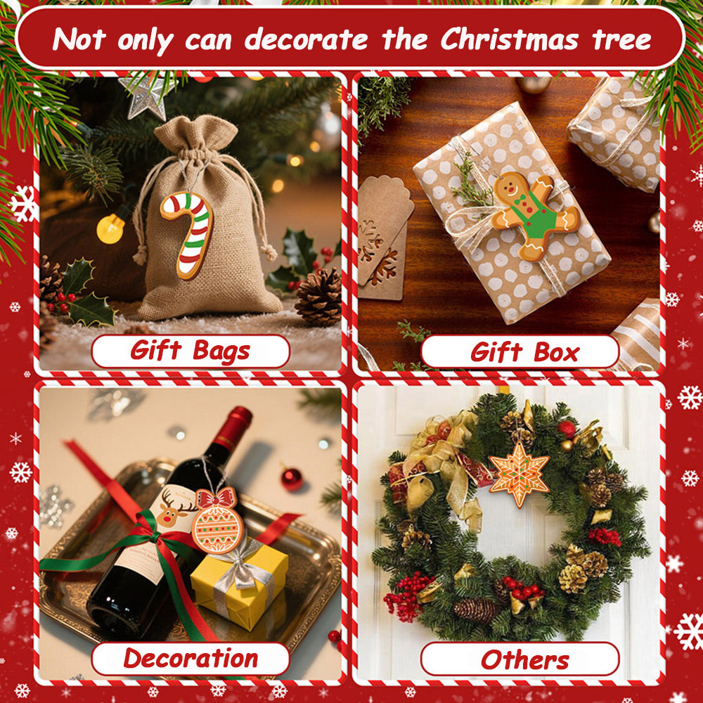 8Pcs Christmas Ornament Paint by Numbers | Gingerbread Man Set
