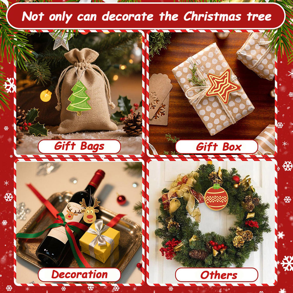 8Pcs Christmas Ornament Paint by Numbers | House and Stars Set