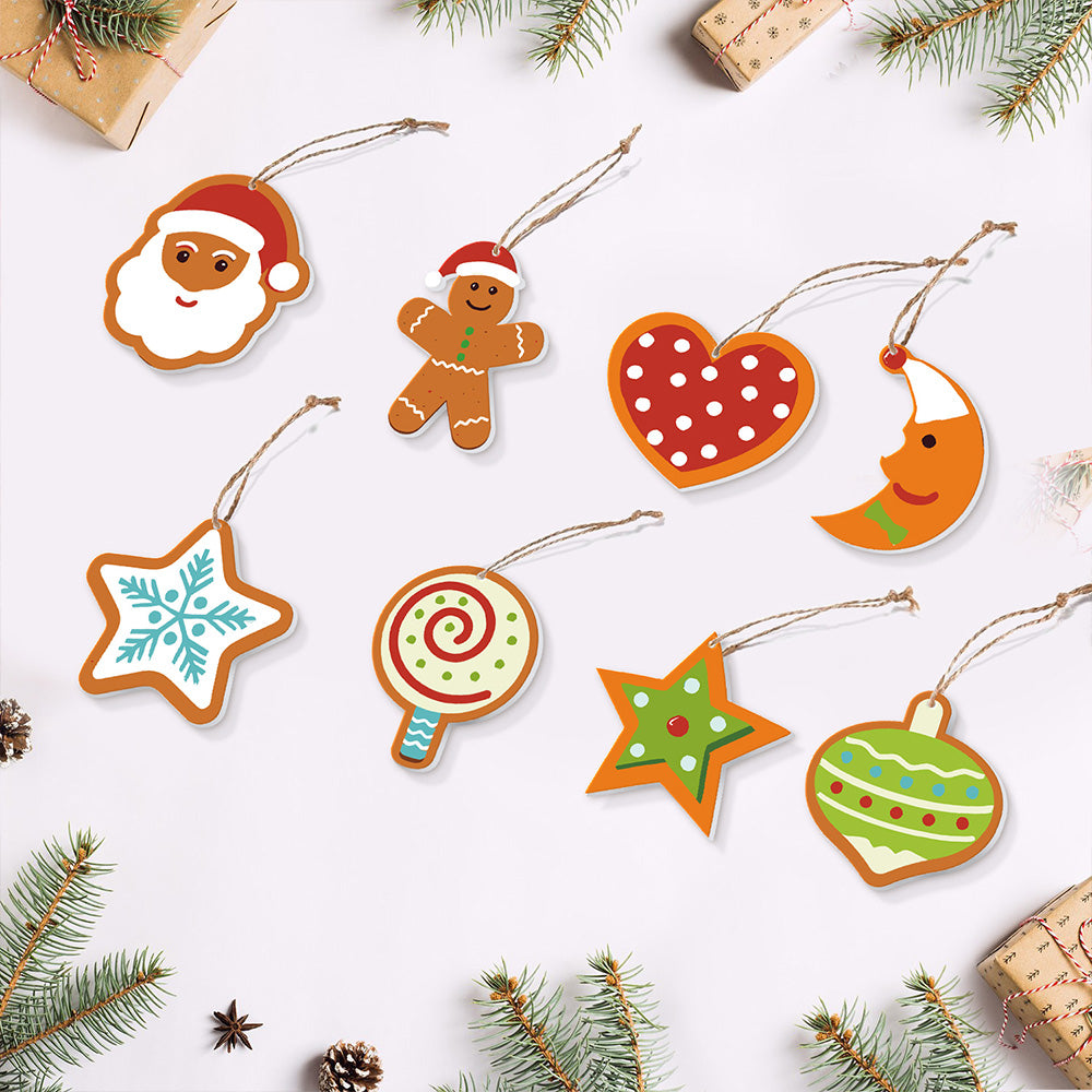 8Pcs Christmas Ornament Paint by Numbers | Moon and Stars Set