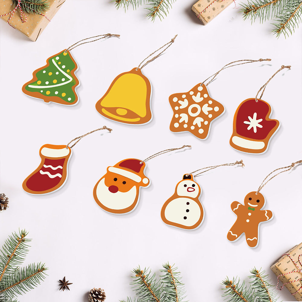 8Pcs Christmas Ornament Paint by Numbers | Snowman and Snowflakes Set