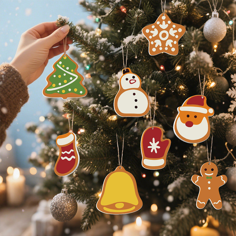 8Pcs Christmas Ornament Paint by Numbers | Snowman and Snowflakes Set