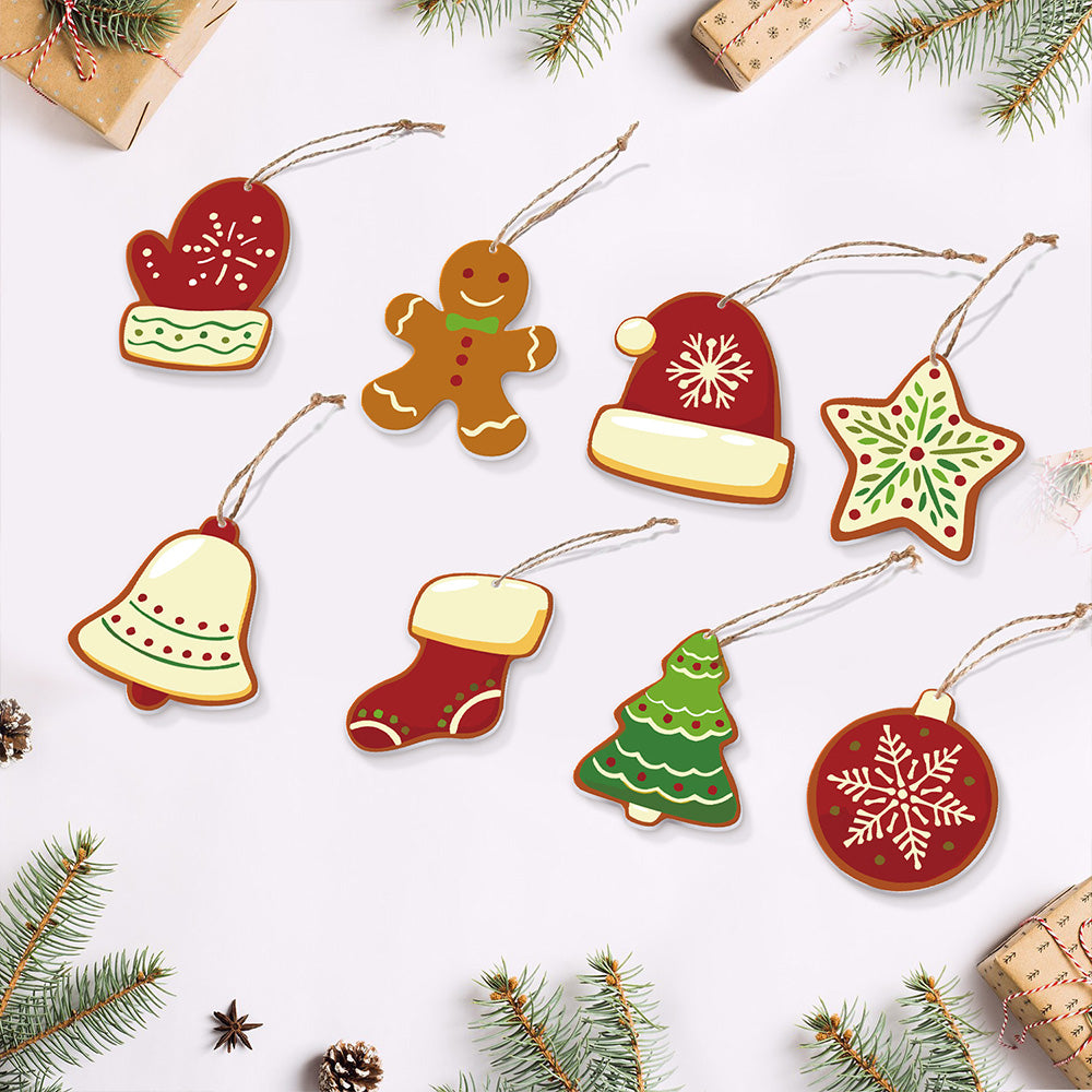 8Pcs Christmas Ornament Paint by Numbers | Winter Equipment Set