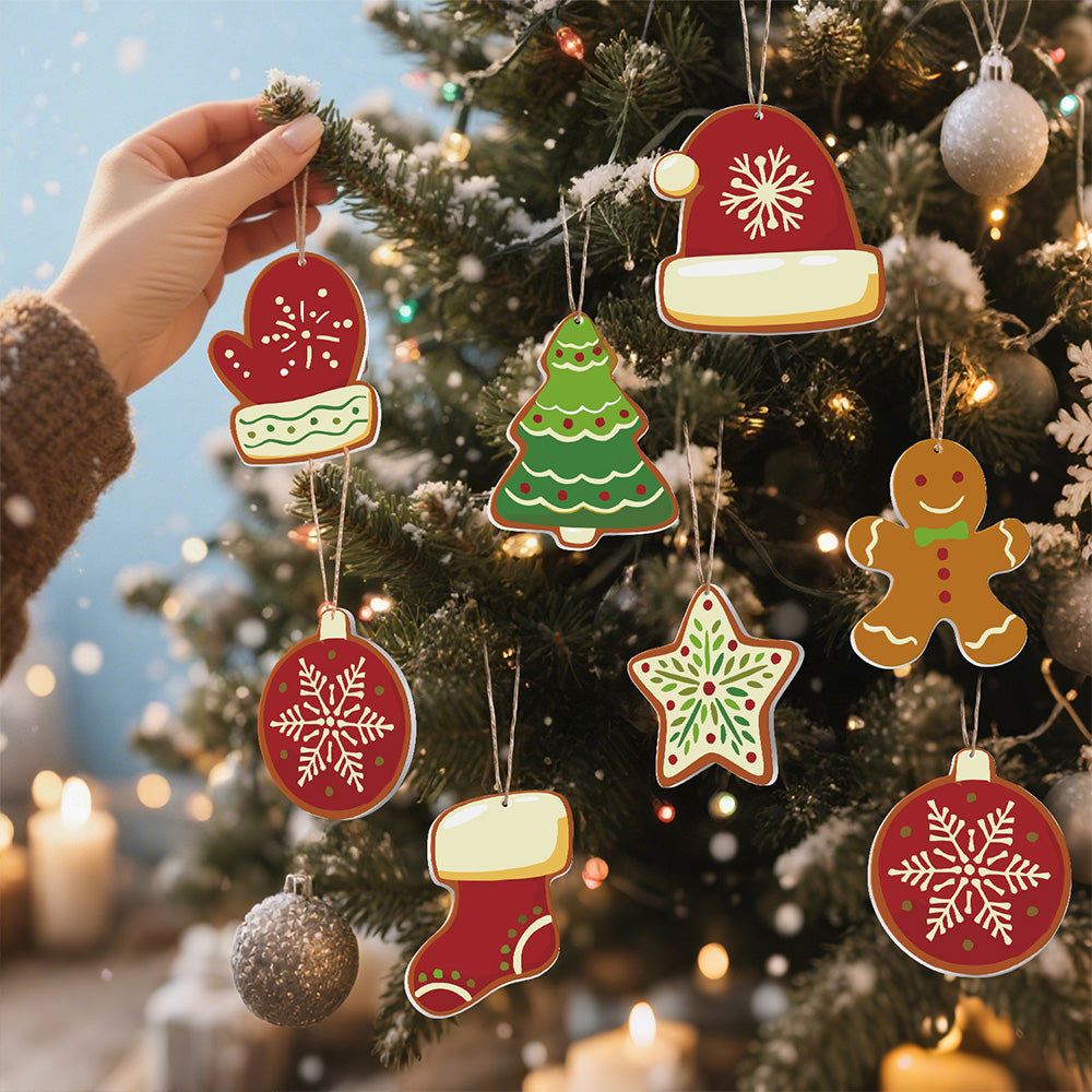 8Pcs Christmas Ornament Paint by Numbers | Winter Equipment Set