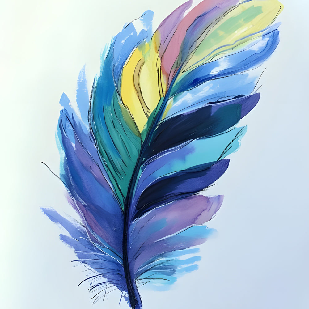 A Colorful Feather Paint by Numbers