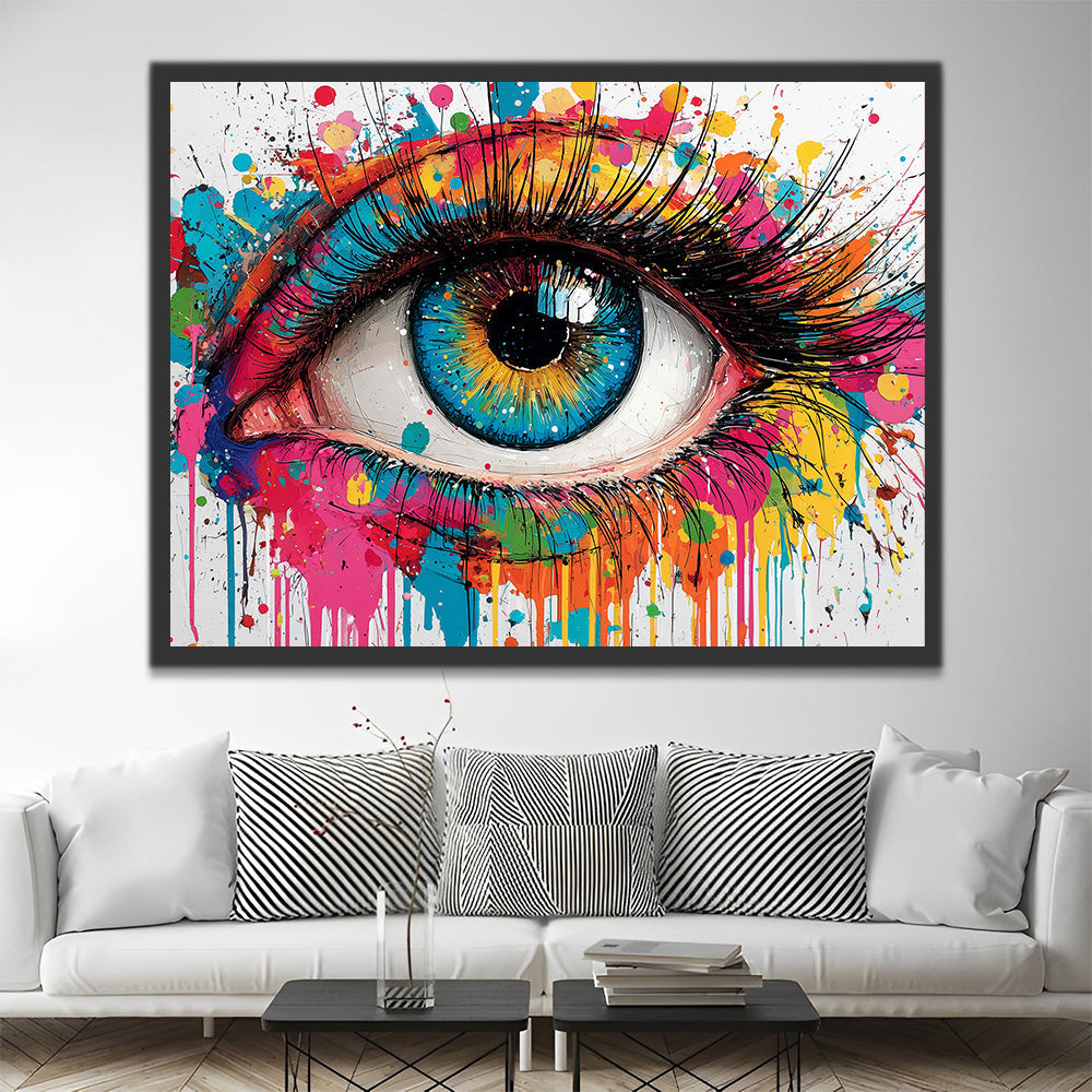 A Colorful Woman's Eye Paint by Numbers