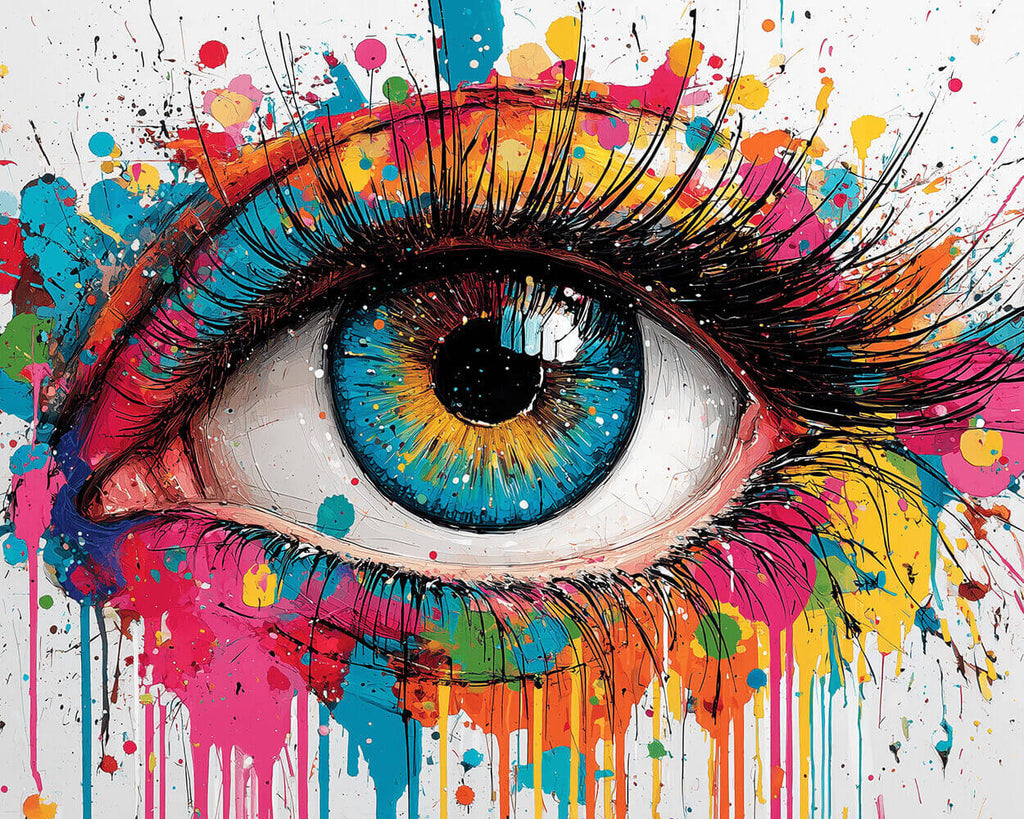 A Colorful Woman's Eye Paint by Numbers