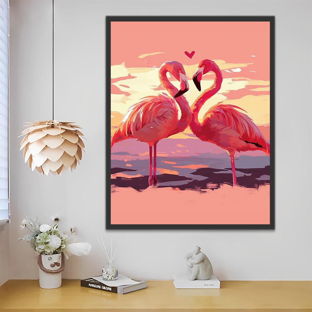 A Couple of Flamingos Paint by Numbers