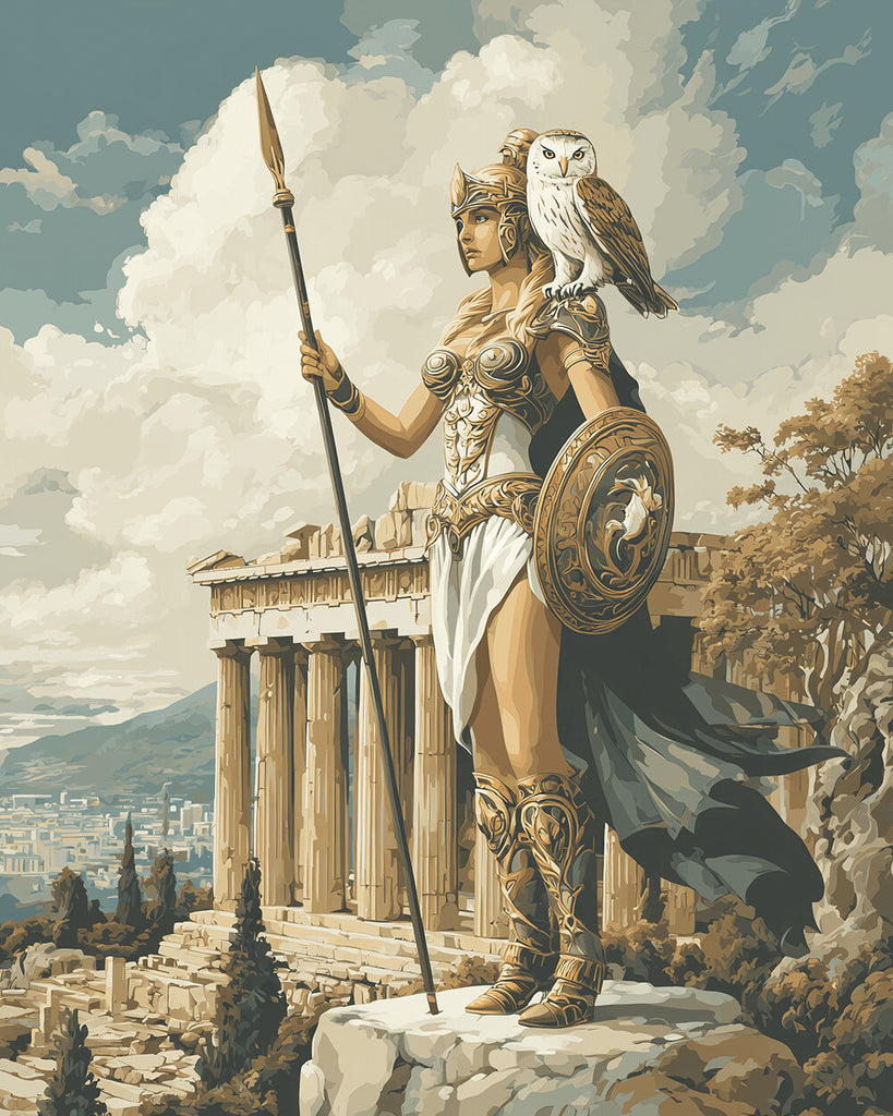 A Female Warrior Guarding the Parthenon Paint by Numbers